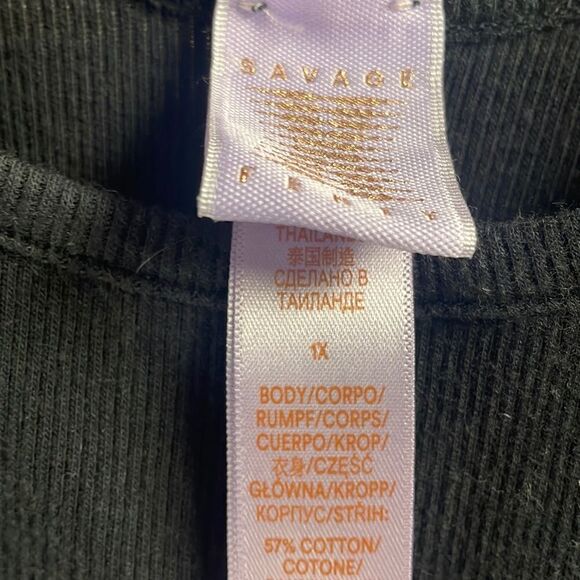 Savage Fenty Tank Top Spaghetti Adjustable Straps, Size 1X, Black - Picture 5 of 7